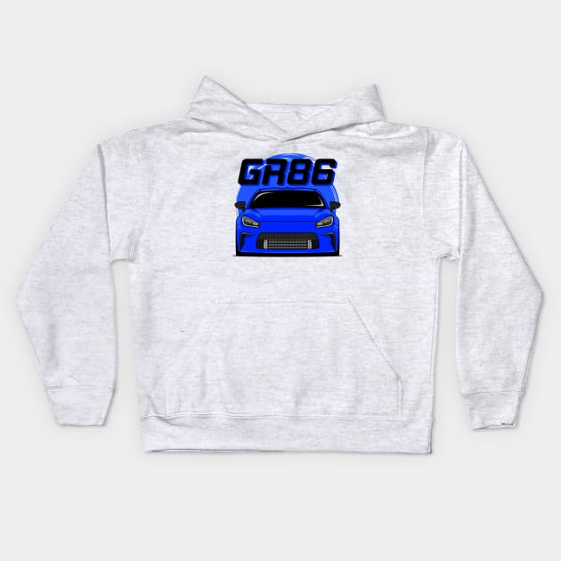 GR86 Blue Kids Hoodie by GoldenTuners